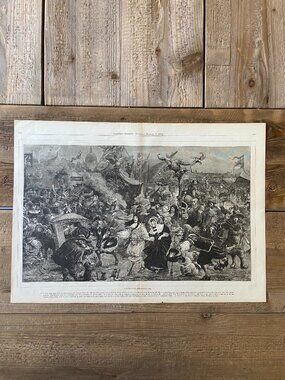 Harpers Weekly, Antique Woodcut Engraving,